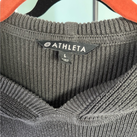 Athleta Gray Ribbed Hooded Sweater - Picture 4 of 4